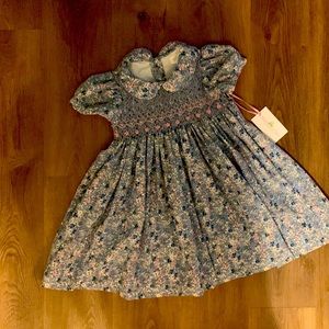 Cecil and Lou New with Tags Blue Liberty Smocked Dress
